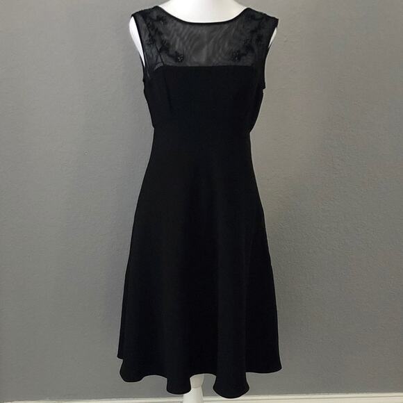 Evan Picone Women's Size 4 Beaded Fit and Flare Cocktail Dress Black - Picture 1 of 6